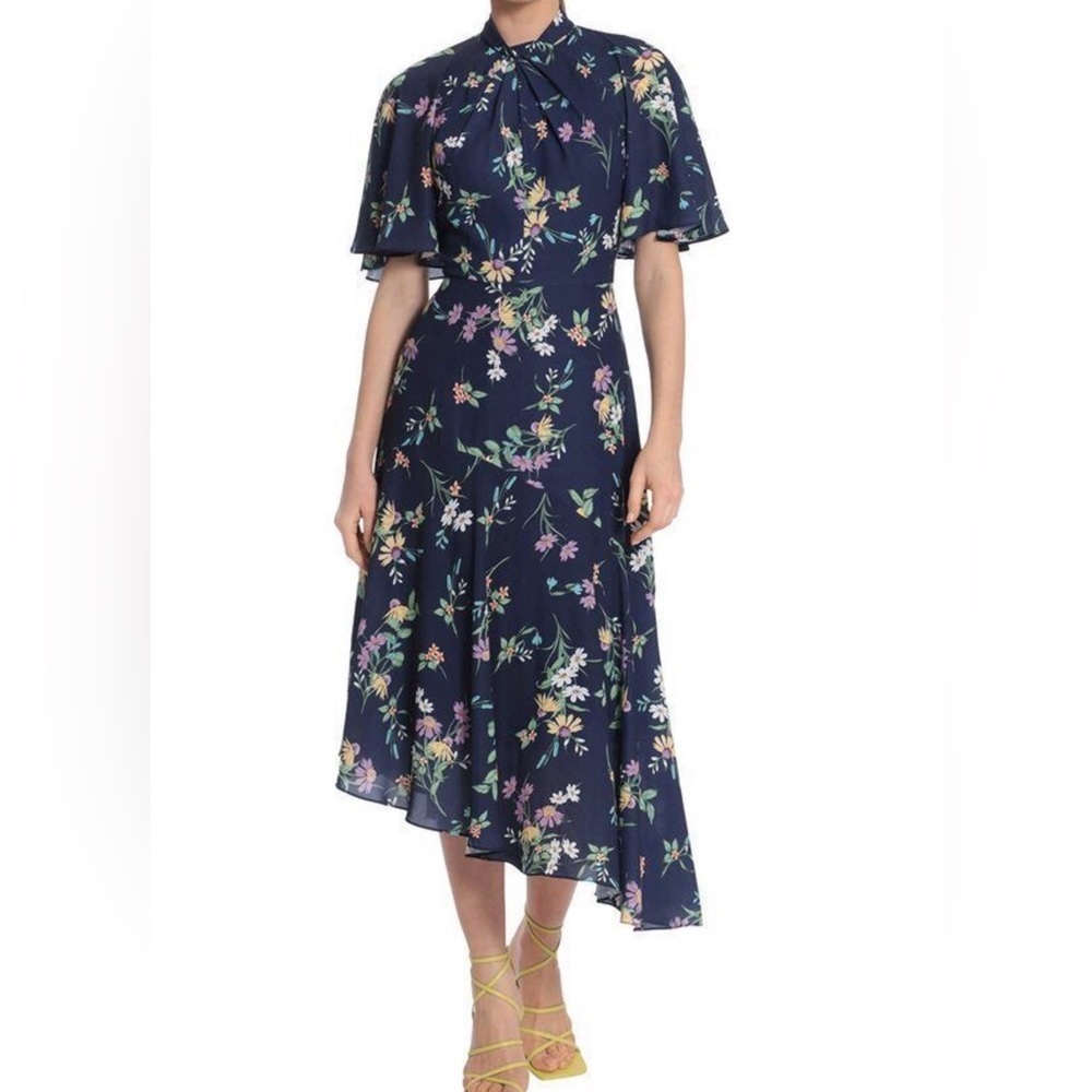Maggy London Navy Floral Maxi Dress - Picture 7 of 11